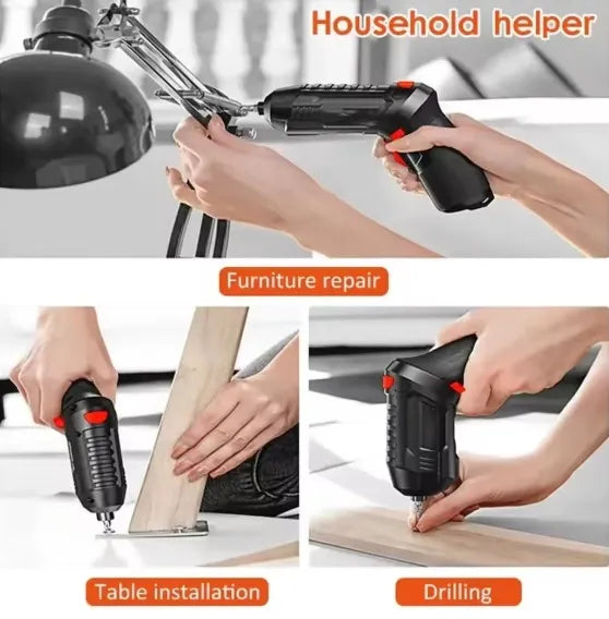 Portable Electric Screwdriver 47 in 1 Rotated 90 Degrees Rechargeable Screwdriver